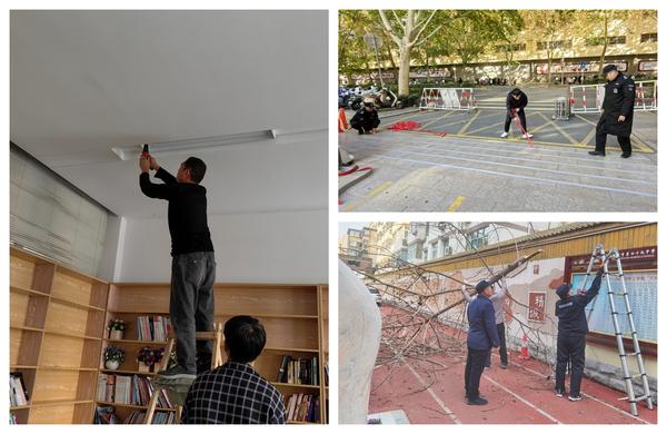 9总务处对校园用水、用电等进行全面排查，对重点区域进行清理